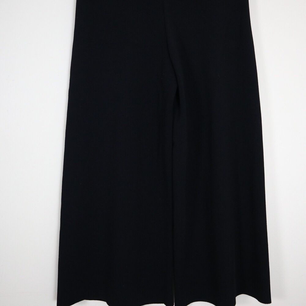 Stella McCartney IT 42 US 6/8 High Rise Compact Knit Wide Leg Crop Pants Black - Picture 10 of 10